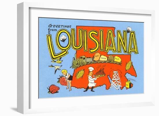 Greetings from Louisiana-null-Framed Art Print