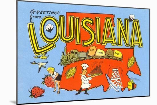 Greetings from Louisiana-null-Mounted Art Print