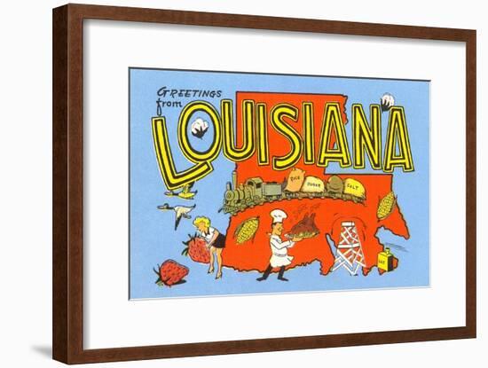 Greetings from Louisiana-null-Framed Art Print