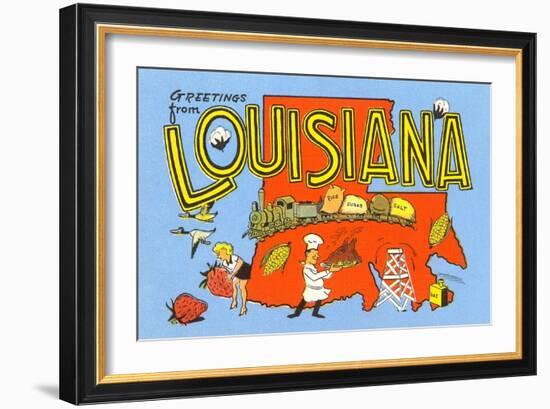 Greetings from Louisiana-null-Framed Art Print