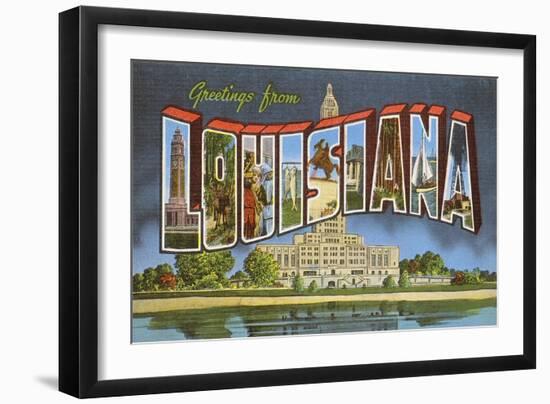 Greetings from Louisiana-null-Framed Art Print