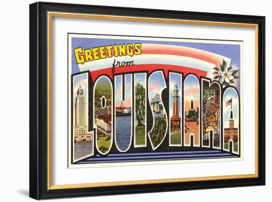 Greetings from Louisiana-null-Framed Art Print