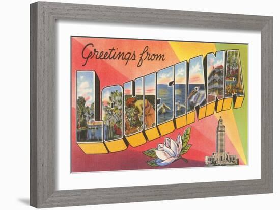 Greetings from Louisiana-null-Framed Art Print