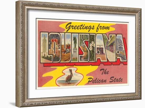 Greetings from Louisiana-null-Framed Art Print