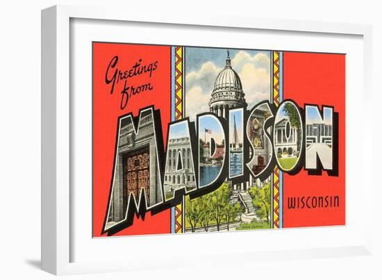 Greetings from Madison, Wisconsin-null-Framed Art Print