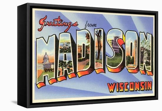 Greetings from Madison, Wisconsin-null-Framed Stretched Canvas