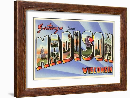 Greetings from Madison, Wisconsin-null-Framed Art Print