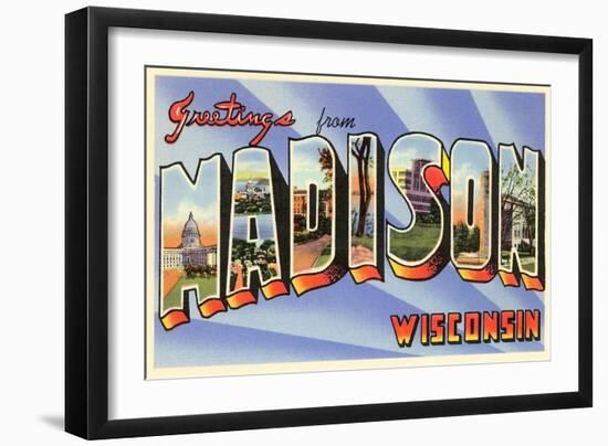 Greetings from Madison, Wisconsin-null-Framed Art Print