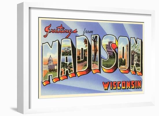 Greetings from Madison, Wisconsin-null-Framed Art Print