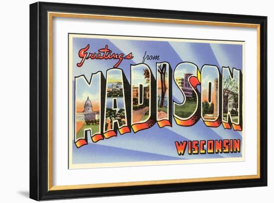 Greetings from Madison, Wisconsin-null-Framed Art Print