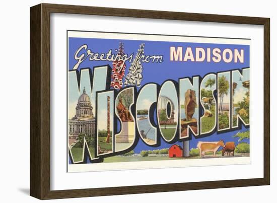 Greetings from Madison, Wisconsin-null-Framed Art Print