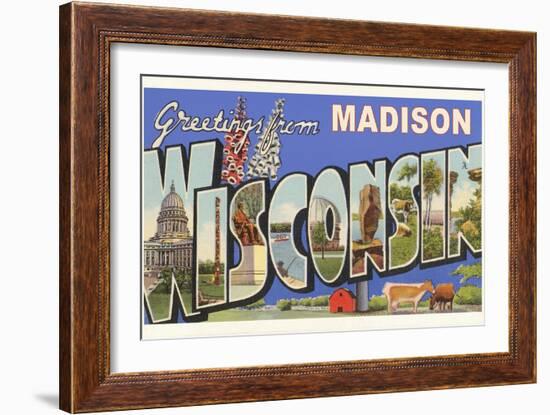 Greetings from Madison, Wisconsin-null-Framed Art Print