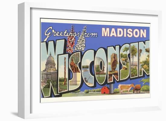 Greetings from Madison, Wisconsin-null-Framed Art Print