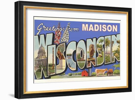 Greetings from Madison, Wisconsin-null-Framed Art Print