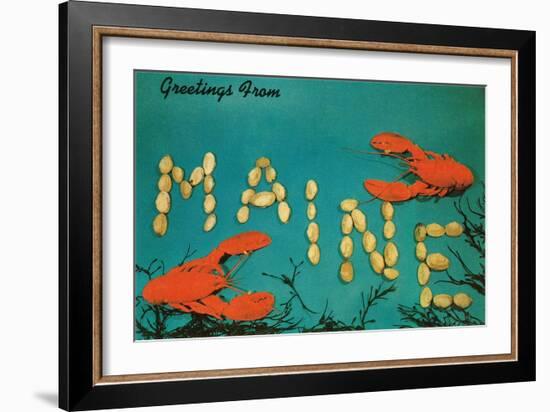 Greetings from Maine, Lobster-null-Framed Art Print