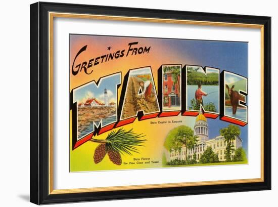 Greetings from Maine-null-Framed Art Print