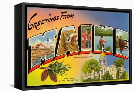 Greetings from Maine-null-Framed Stretched Canvas