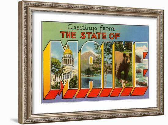 Greetings from Maine-null-Framed Art Print