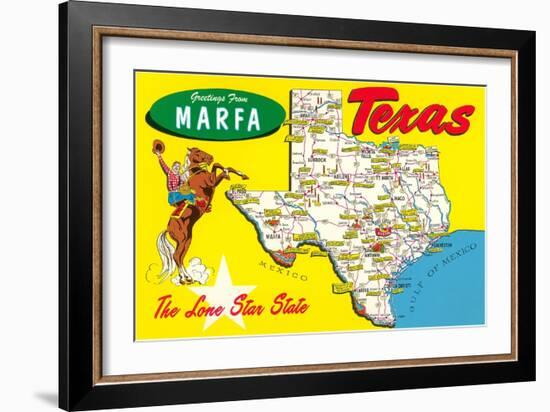 Greetings from Marfa, Texas-null-Framed Art Print