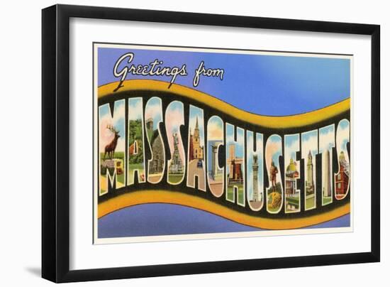 Greetings from Massachusetts-null-Framed Art Print