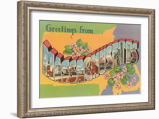 Greetings from Massachusetts-null-Framed Art Print