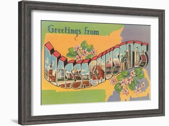 Greetings from Massachusetts-null-Framed Art Print