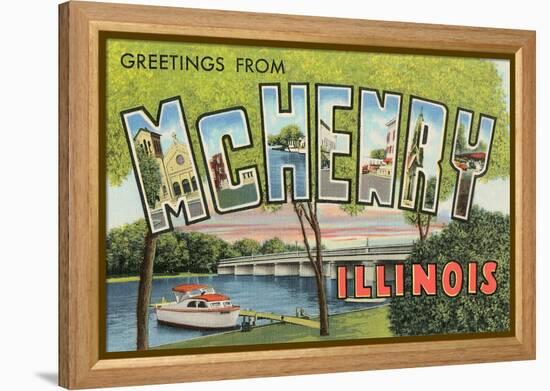 Greetings from Mchenry, Illinois-null-Framed Stretched Canvas