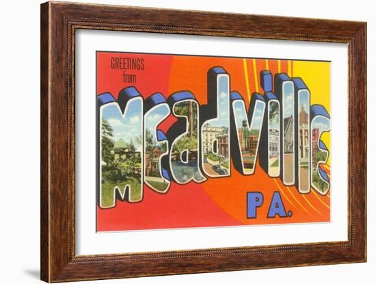 Greetings from Meadville, Pennsylvania-null-Framed Art Print