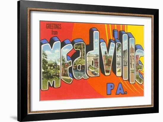 Greetings from Meadville, Pennsylvania-null-Framed Art Print