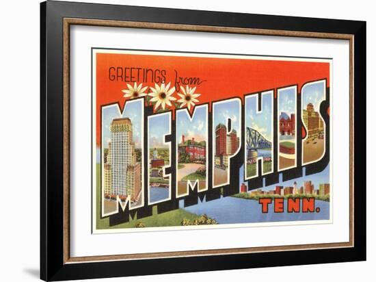 Greetings from Memphis, Tennessee--Framed Art Print