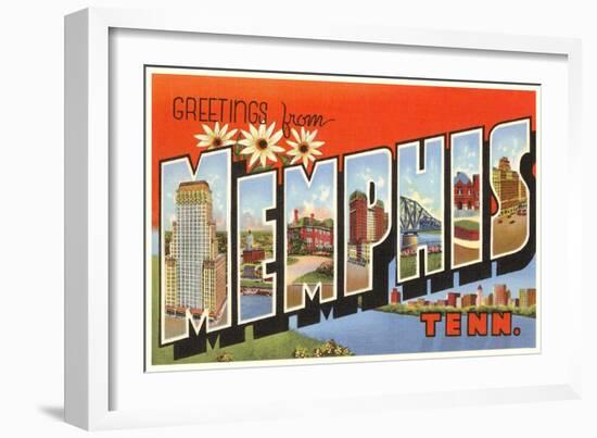 Greetings from Memphis, Tennessee--Framed Art Print