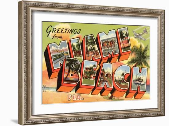 Greetings from Miami Beach, Florida-null-Framed Art Print