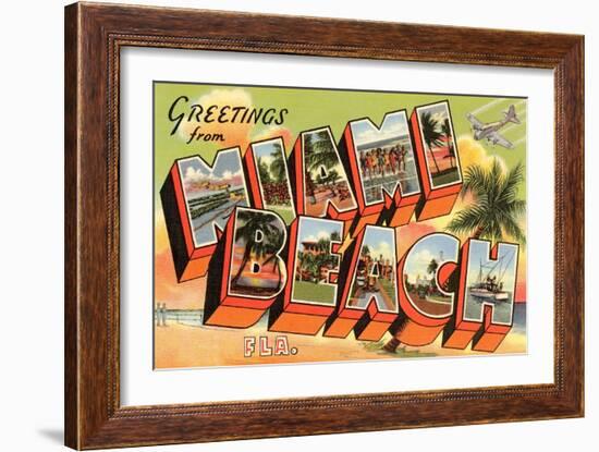 Greetings from Miami Beach, Florida-null-Framed Art Print