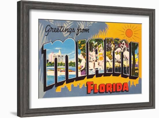 Greetings from Miami Beach, Florida-null-Framed Art Print