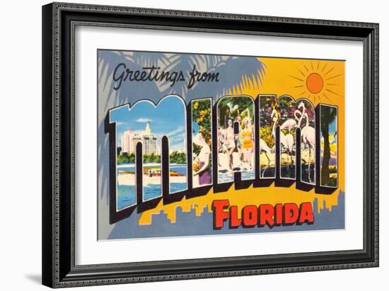 Greetings from Miami Beach, Florida-null-Framed Art Print