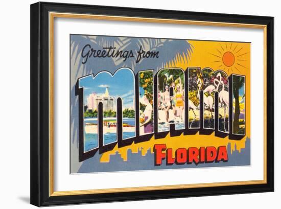 Greetings from Miami Beach, Florida-null-Framed Art Print