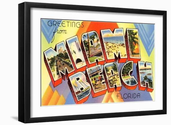 Greetings from Miami Beach, Florida-null-Framed Art Print