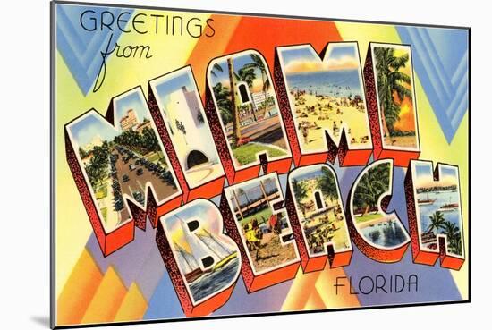 Greetings from Miami Beach, Florida-null-Mounted Art Print