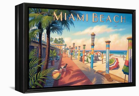 Greetings from Miami Beach-Kerne Erickson-Framed Stretched Canvas