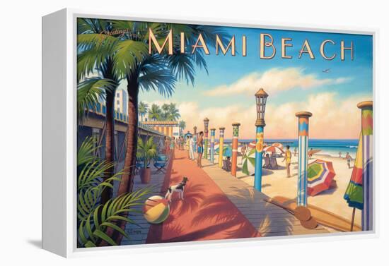 Greetings from Miami Beach-Kerne Erickson-Framed Stretched Canvas