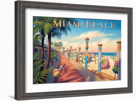 Greetings from Miami Beach-Kerne Erickson-Framed Art Print