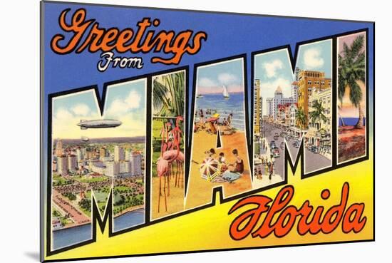 Greetings from Miami, Florida-null-Mounted Art Print
