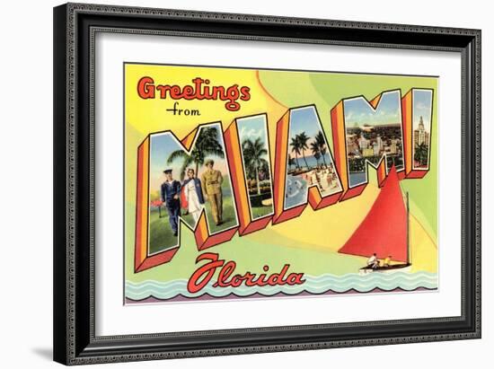 Greetings from Miami, Florida-null-Framed Art Print