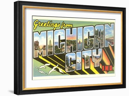 Greetings from Michigan City, Indiana-null-Framed Art Print