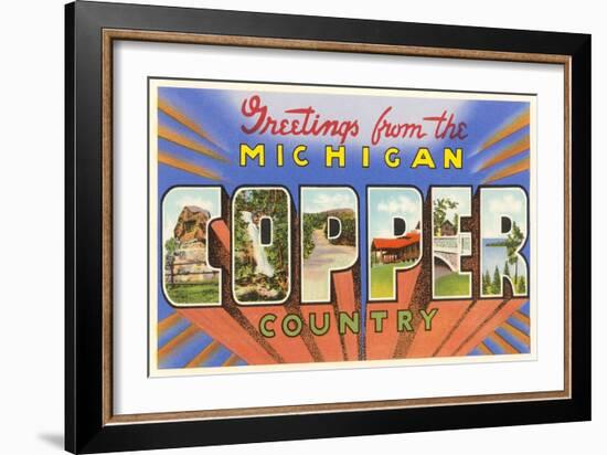 Greetings from Michigan Copper Country-null-Framed Art Print