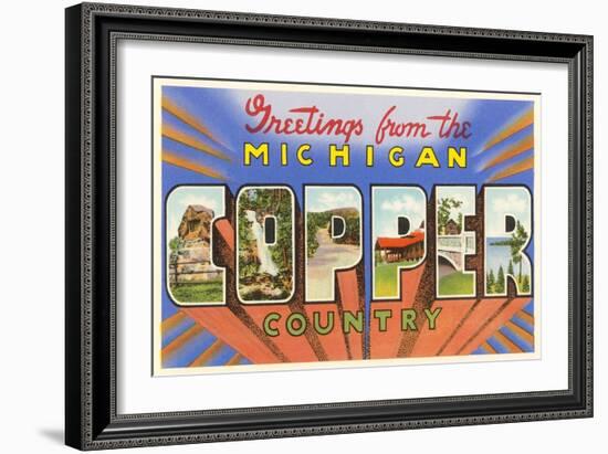 Greetings from Michigan Copper Country-null-Framed Art Print