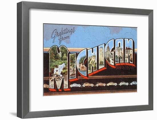 Greetings from Michigan-null-Framed Art Print