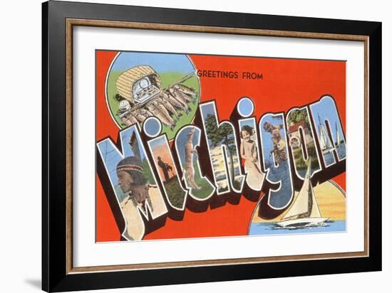 Greetings from Michigan-null-Framed Art Print