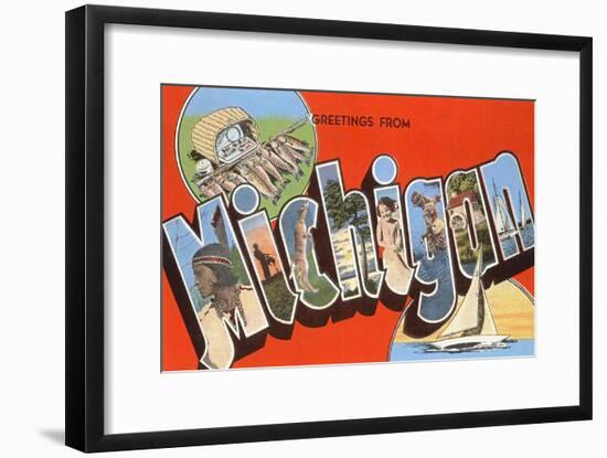 Greetings from Michigan-null-Framed Art Print