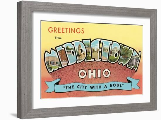 Greetings from Middletown, Ohio-null-Framed Art Print